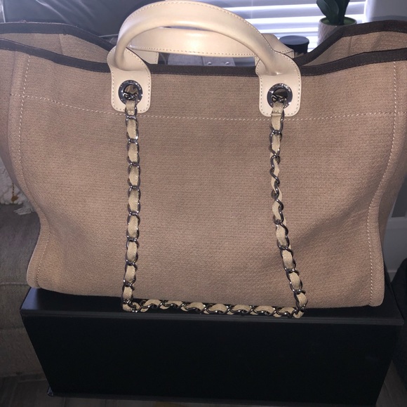 ***SOLD*** CHANEL Beige Canvas Deauville Large Tote Bag - Picture 15 of 16